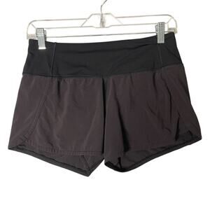 Lululemon Women's Speed Up Shorts 2.5" Black Perforated Sides Size 4